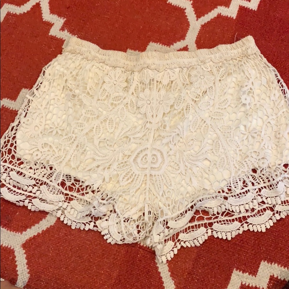 Ivory Lace Shorts